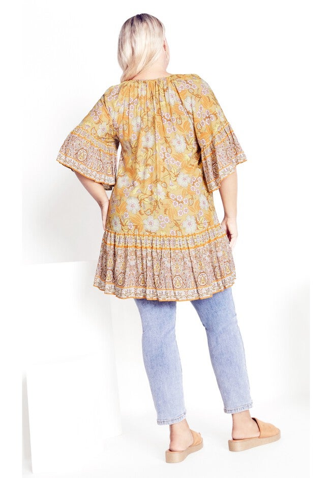 Follow Your Heart Tunic, GOLD BLOOMED AWAY, on-hover image number 1