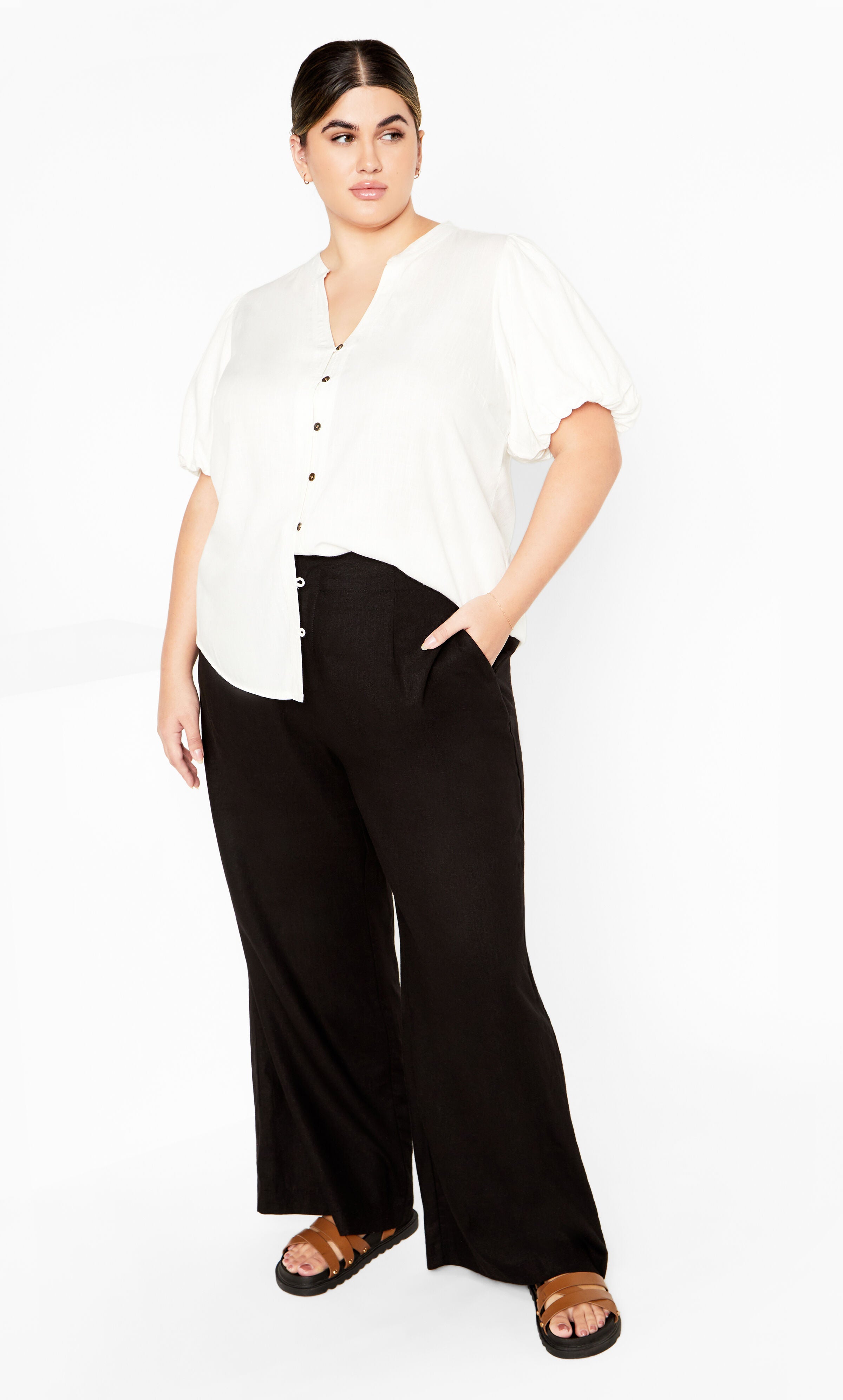 Georgia Shirt - ivory, WHITE, alternate image number 1