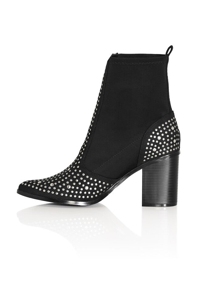 WIDE FIT Rock Stud Boot - black, BLACK, alternate image number null