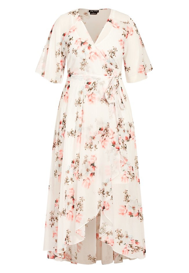 Wrap Lotus Maxi Dress - ivory, WHITE, alternate image number 3