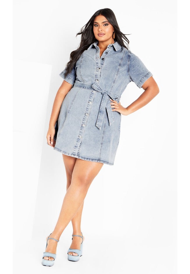 Carter Dress - washed denim, WASHED, on-hover image number null