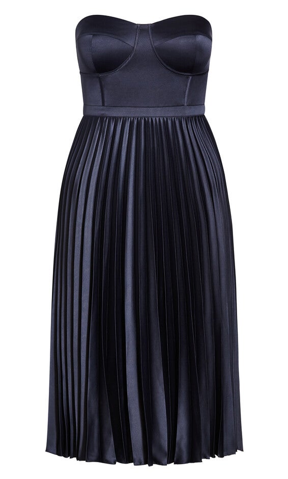 Pleat Desire Dress - navy, BLUE, alternate image number 4