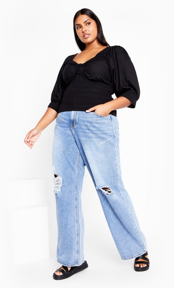 Flora Plain Top - black, BLACK, alternate image number null