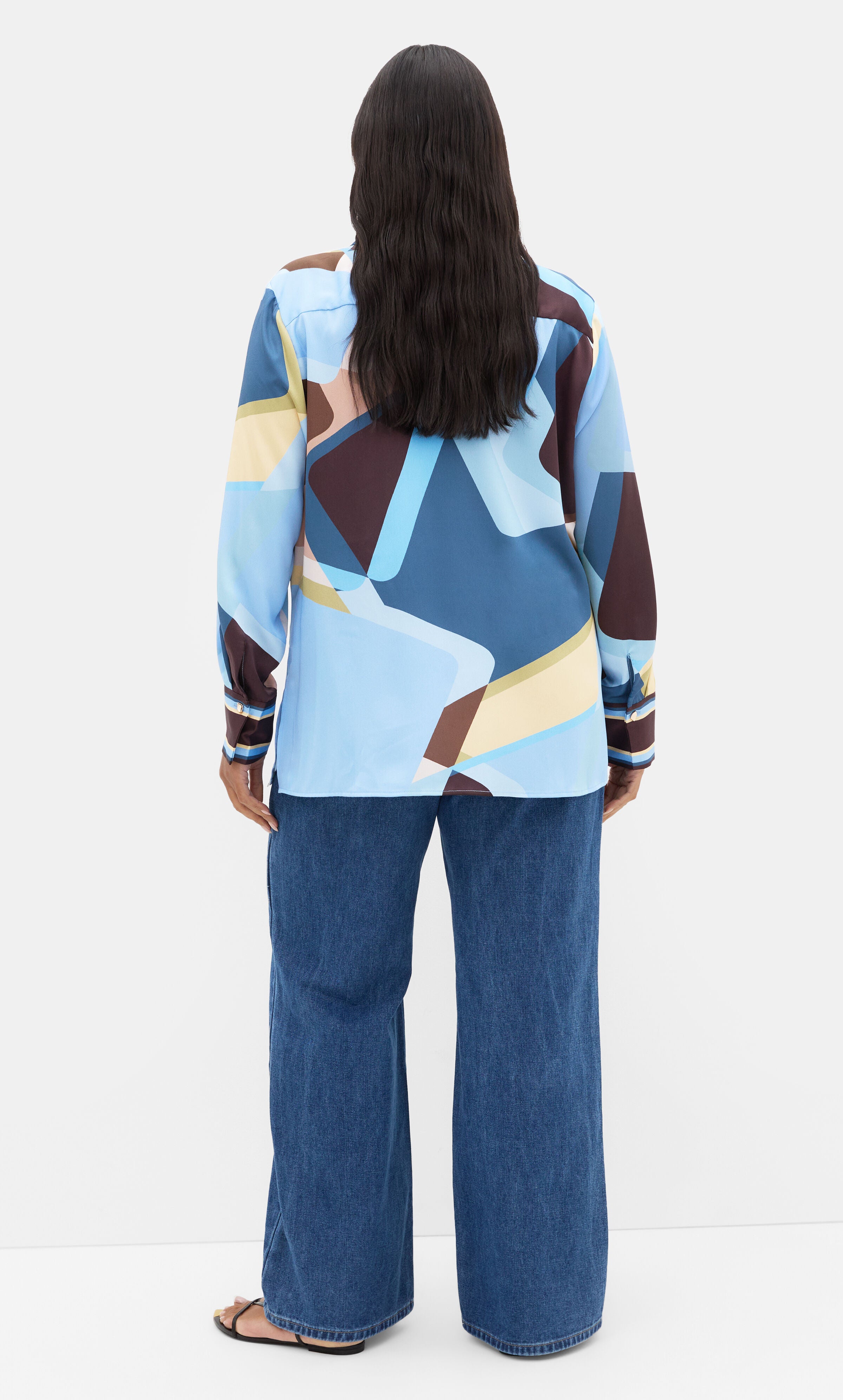 Amaya Abstract Print Shirt, BLUE, alternate image number 2