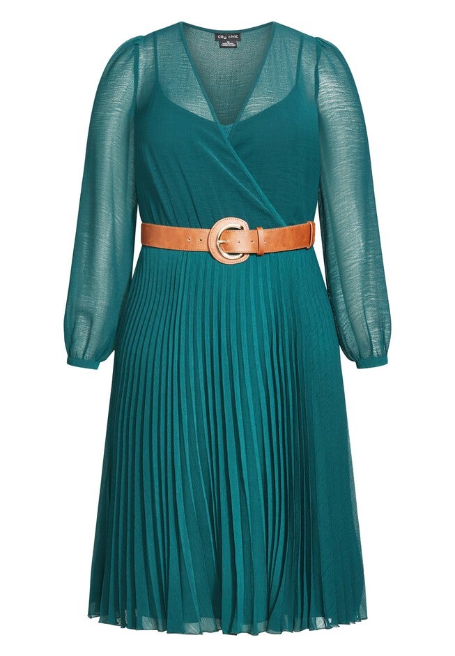Precious Pleat Dress - alpine, GREEN, alternate image number null