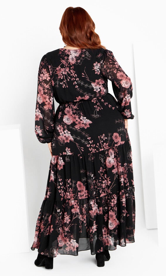 Bold Blossom Maxi Dress - black, BLK BOLD BLSM, alternate image number null