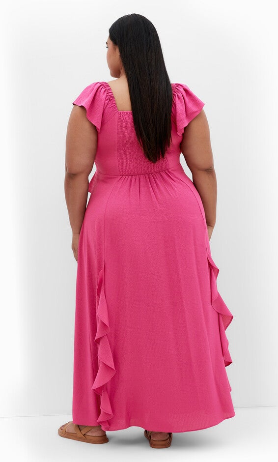 Fee Frill Maxi Dress - magenta, PINK, alternate image number null