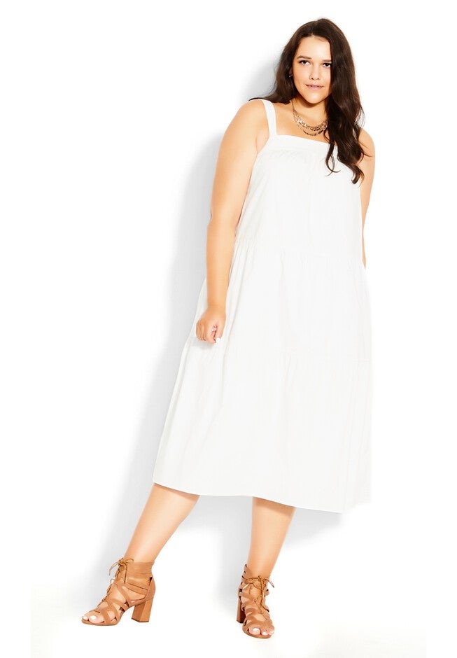 In Tiers Maxi Dress - ivory, WHITE, hi-res image number null