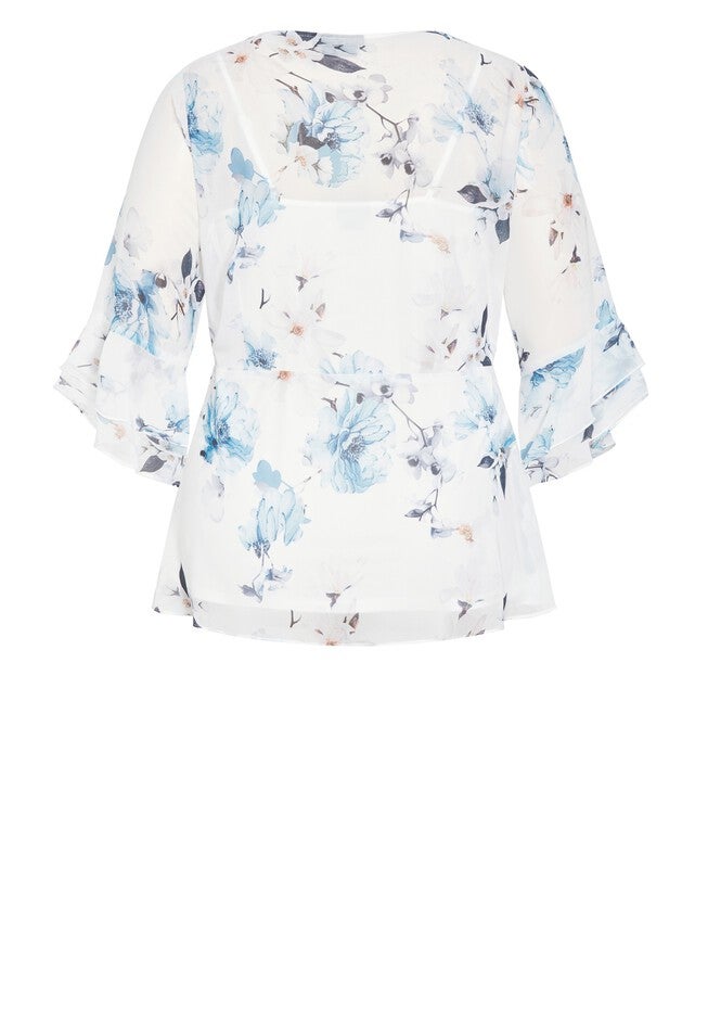Kelly Print Top - ivory, WHITE, alternate image number 2