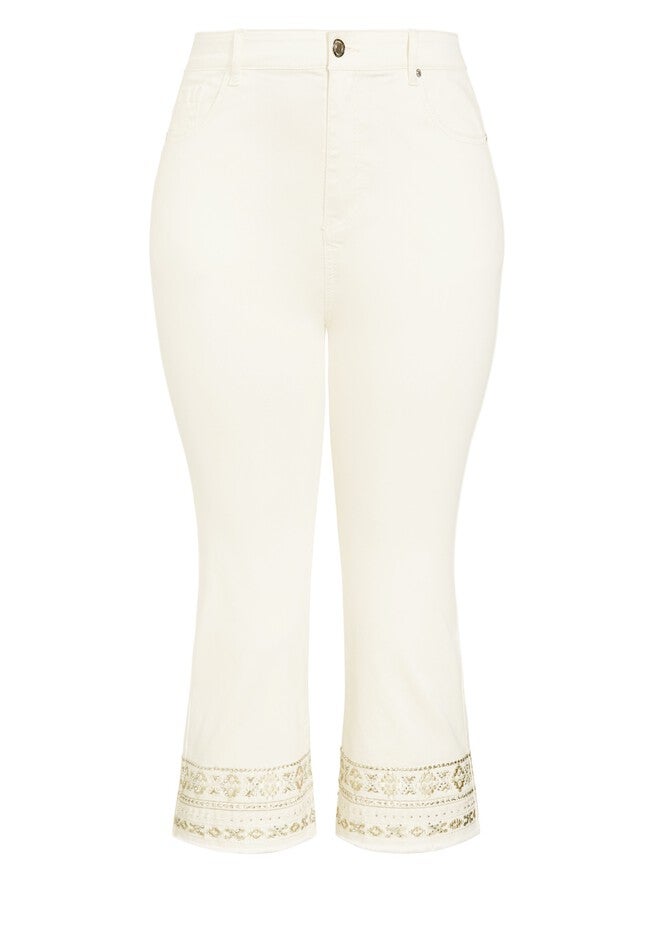 Nicola Crop Jean, CREAM, alternate image number 2