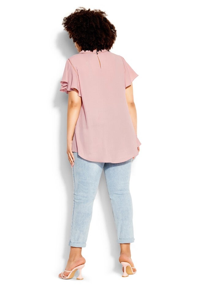 Kiss Me Quick Short Sleeve Top - rose bud, PINK, alternate image number null