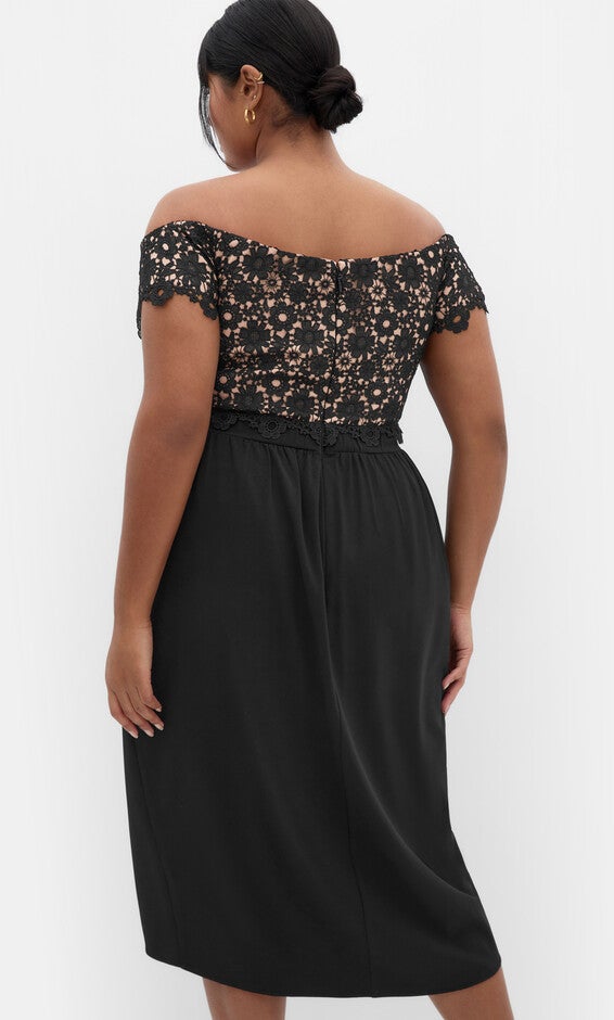 Lace Glamour Midi Dress - black, BLACK, alternate image number 2
