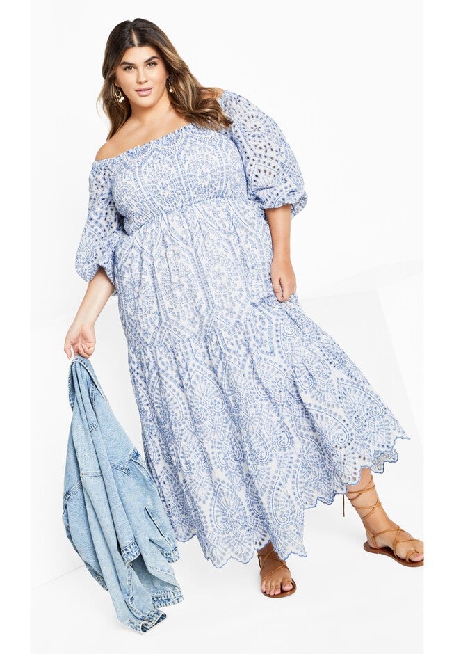 Brodie 2 Tone Maxi Dress - white, WHITE, hi-res image number null