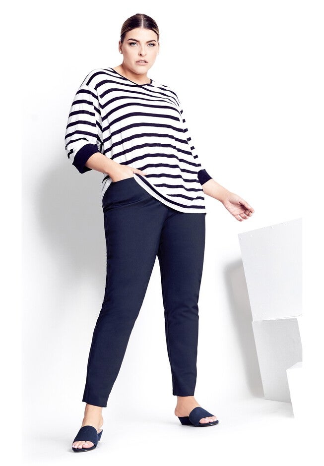 Linen Blend Silo Stripe Tee - white, WHITE, on-hover image number null