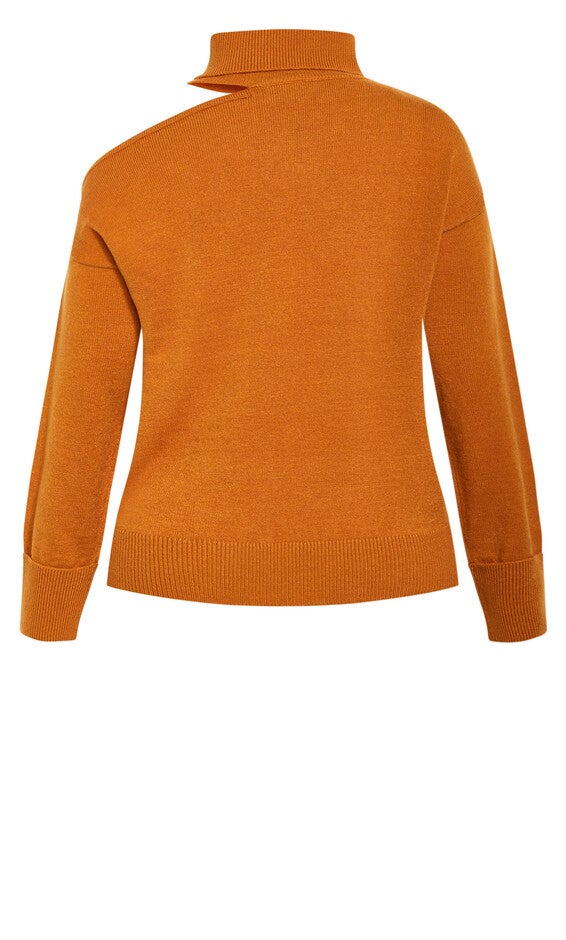 Cold Shoulder Jumper - honey ginger, BROWN, alternate image number null