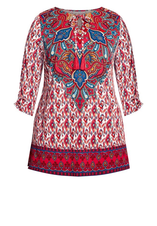 Treasure Placement Tunic, IVORY MULTI, alternate image number null