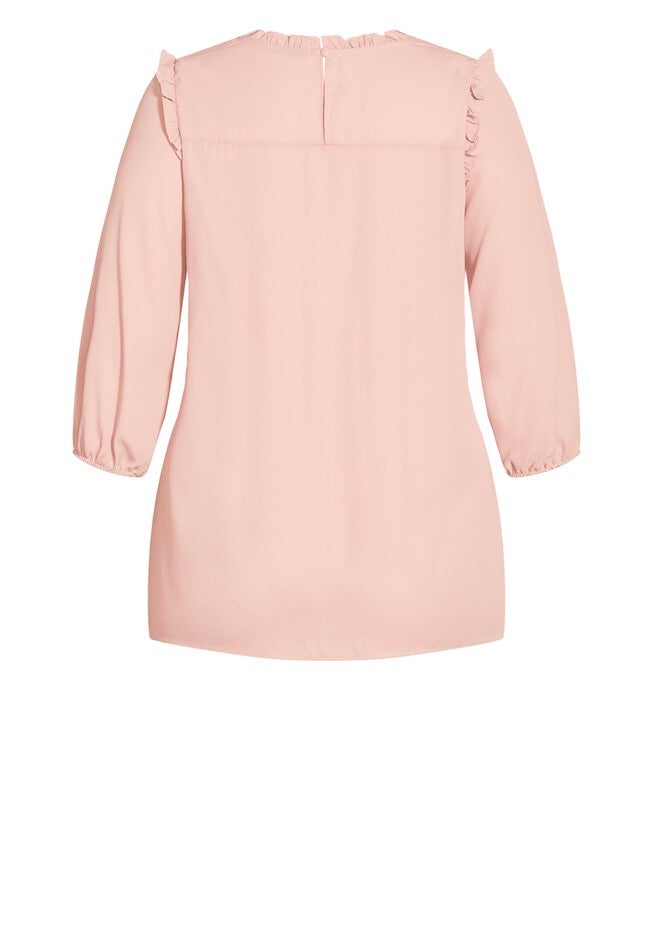 Lace Angel Elbow Sleeve Top - soft rose, PINK, alternate image number 4