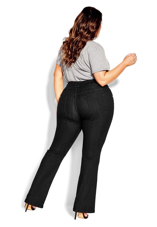 Harley 70's Bootleg Jean - black, BLACK, alternate image number 4