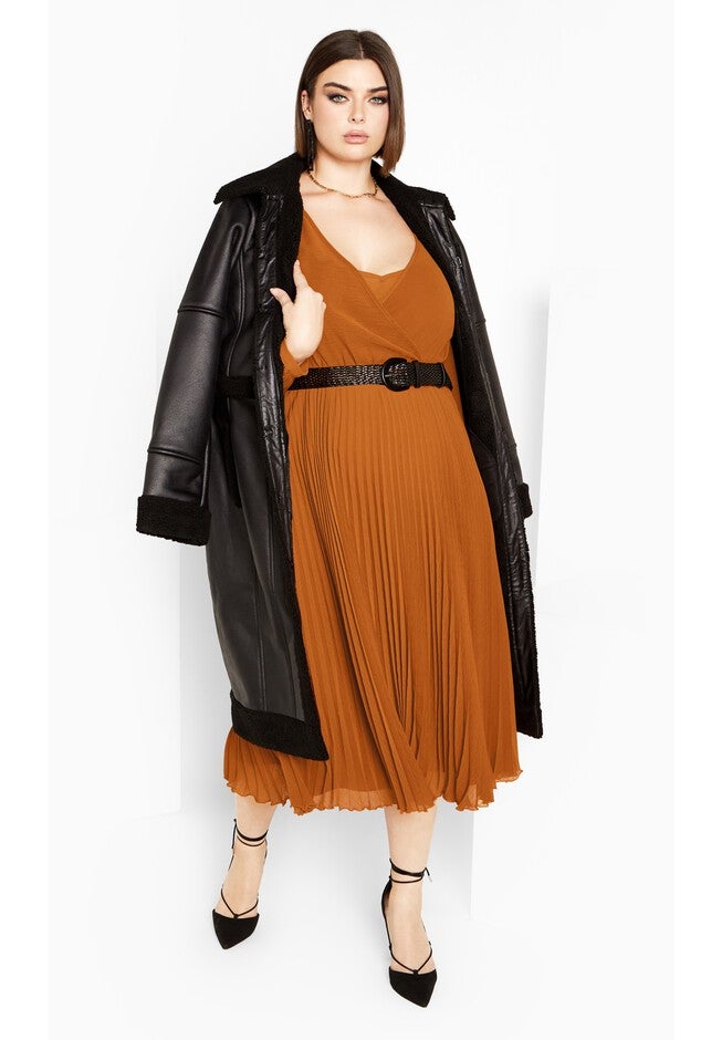Precious Pleat Dress - caramel, CARAMEL, on-hover image number null
