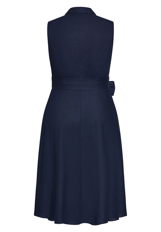 Shirt Detail Dress - navy, BLUE, alternate image number null