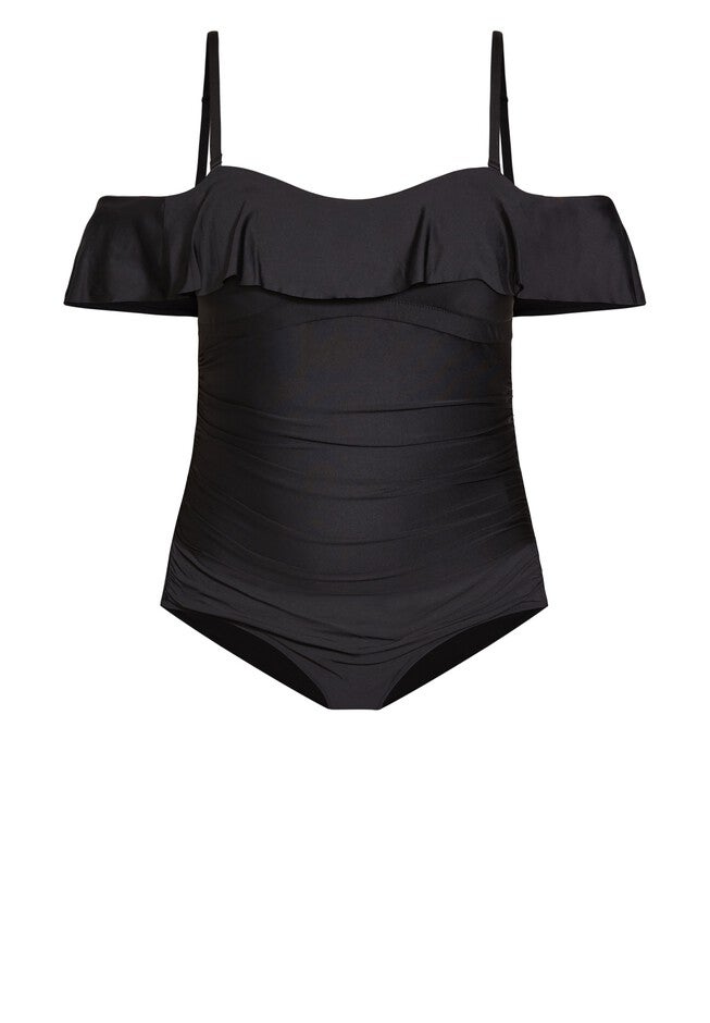 Ingrid Ruffle 1 Piece - black, BLACK, alternate image number null