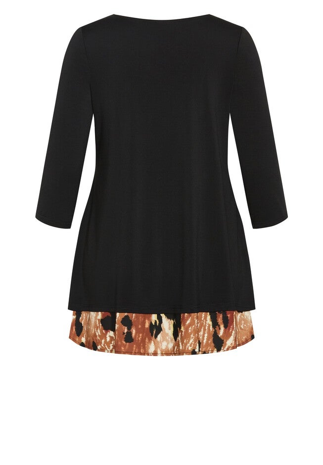 Tamara Print Tunic, BLACK ANIMAL, alternate image number null