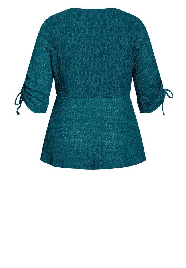 Romance Tie Top - teal, GREEN, alternate image number null