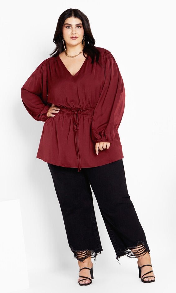 Aubree Shirt - cabernet, RED, alternate image number null