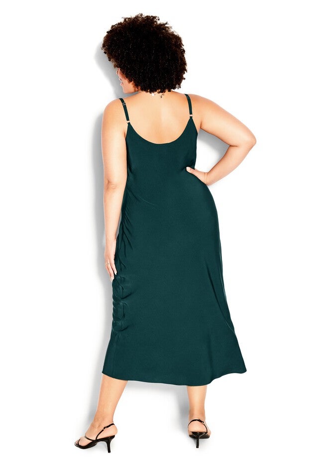 Shimmer Slip Dress - jade, GREEN, alternate image number 4