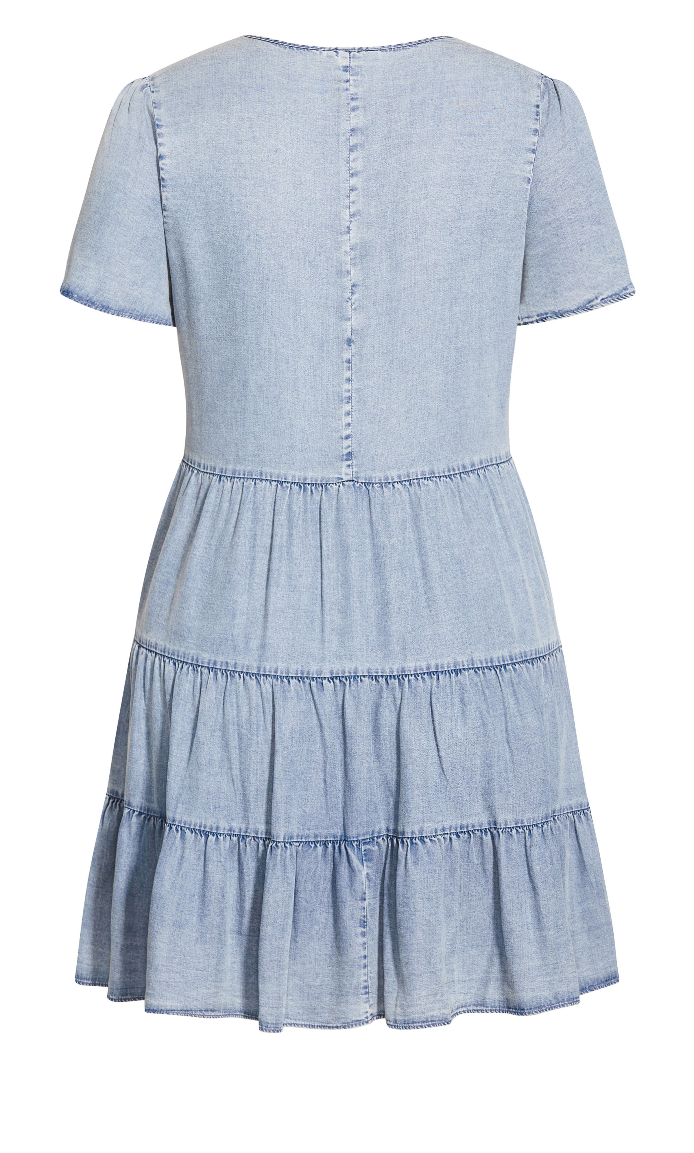 Denim Tier Dress - light wash, BLUE, alternate image number 5