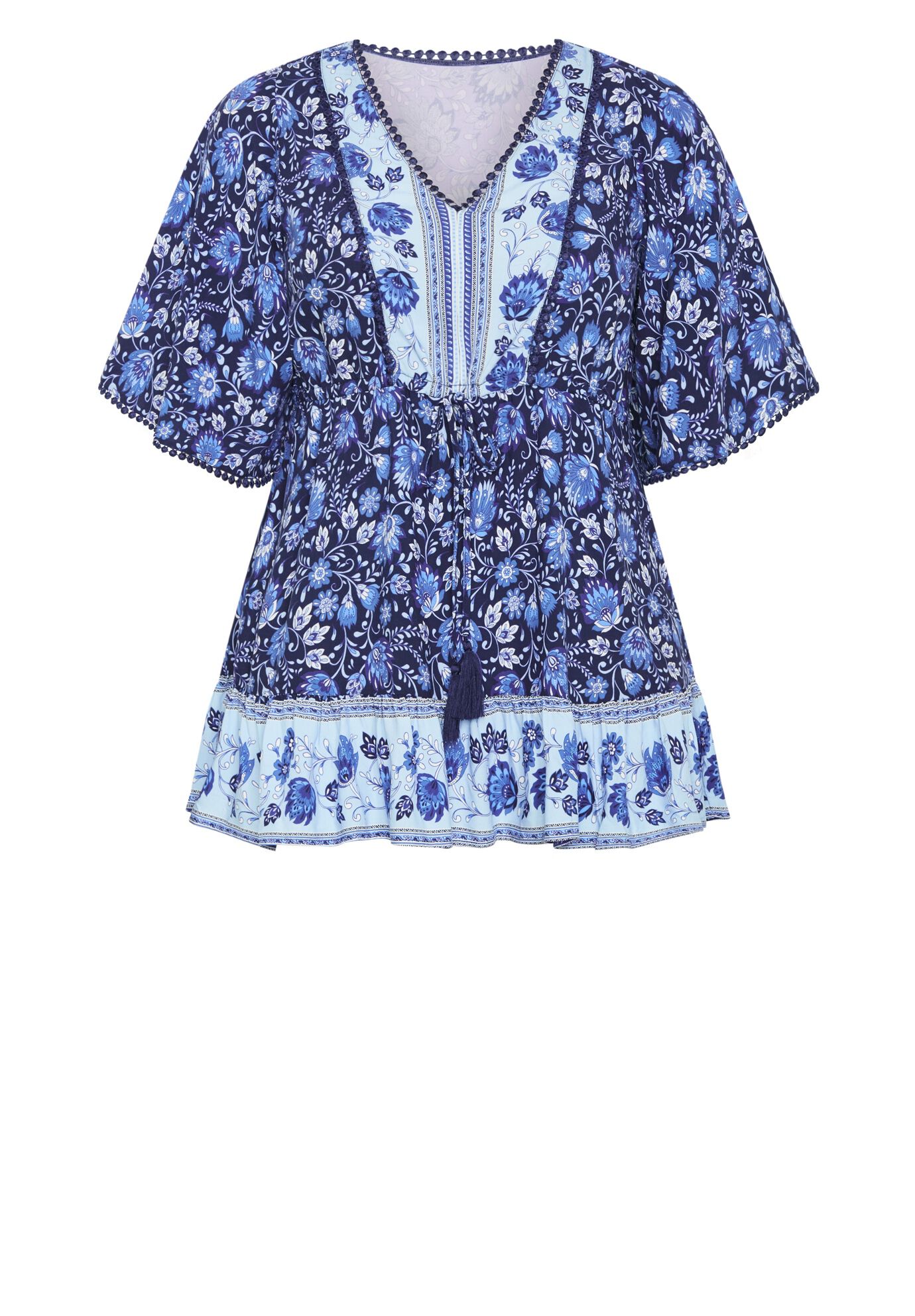 Utopia Border Tunic, BLUEBELL BORDER, alternate image number 2