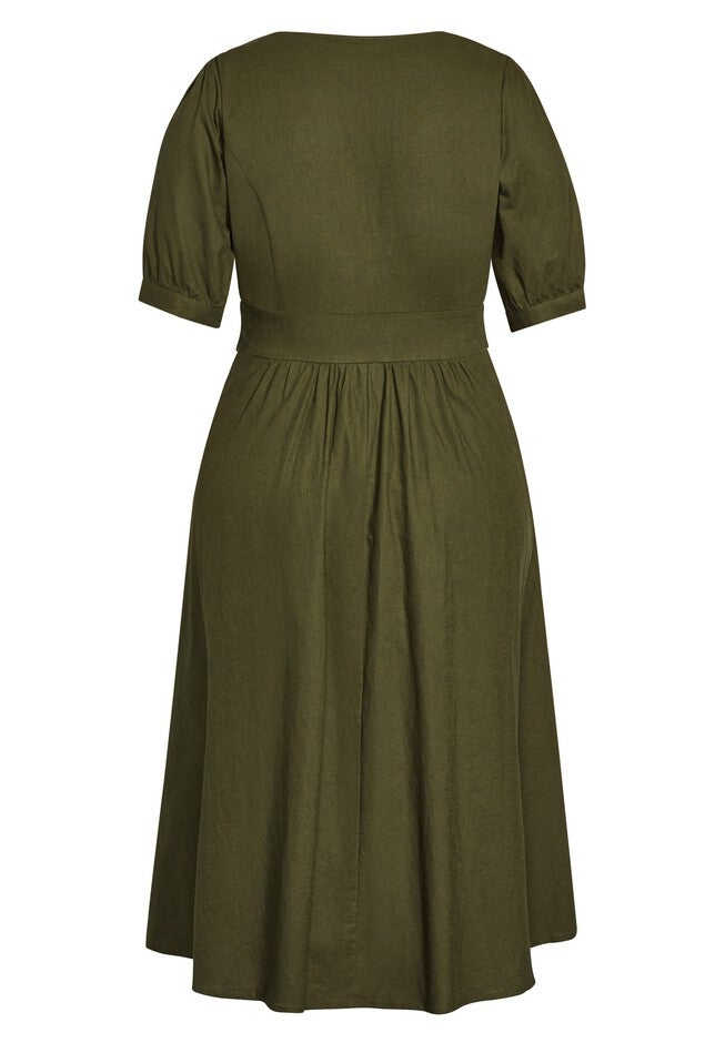 Sunset Stroll Dress - khaki, GREEN, alternate image number null