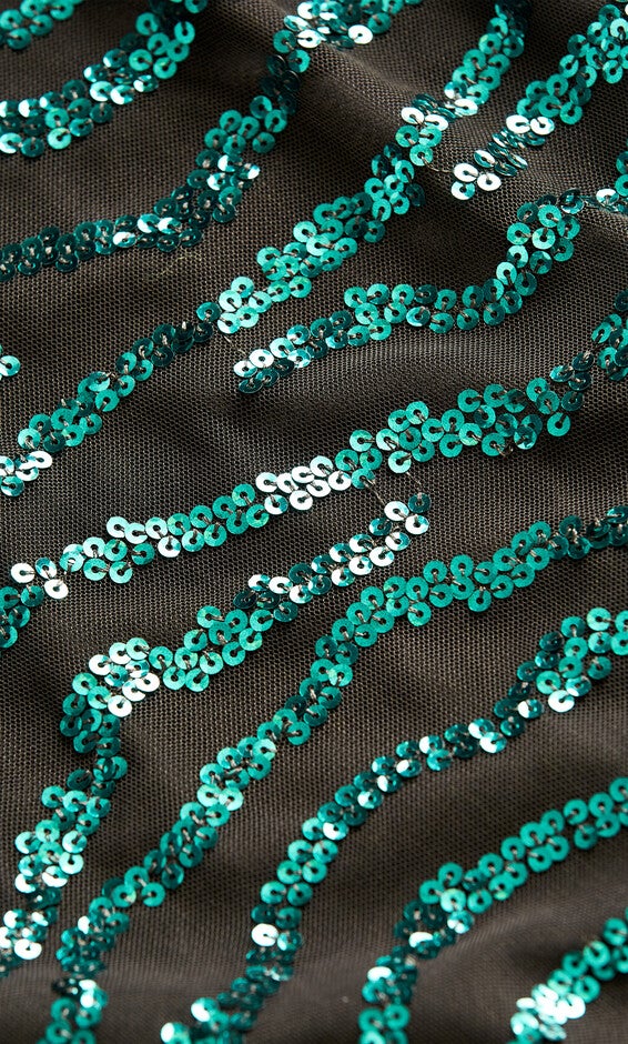 Sequin Stripe Dress - emerald, GREEN, alternate image number 5