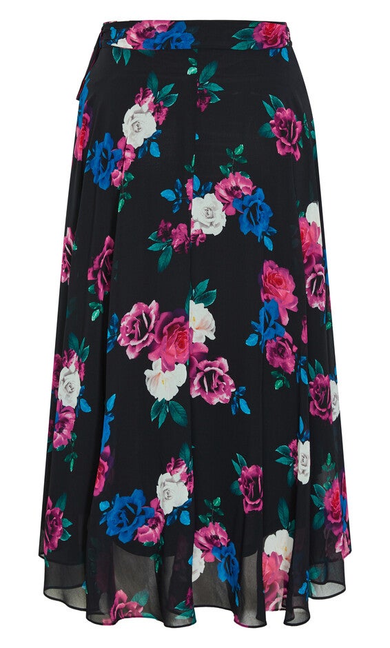 Michaela Print Skirt - black, BLACK, alternate image number 5