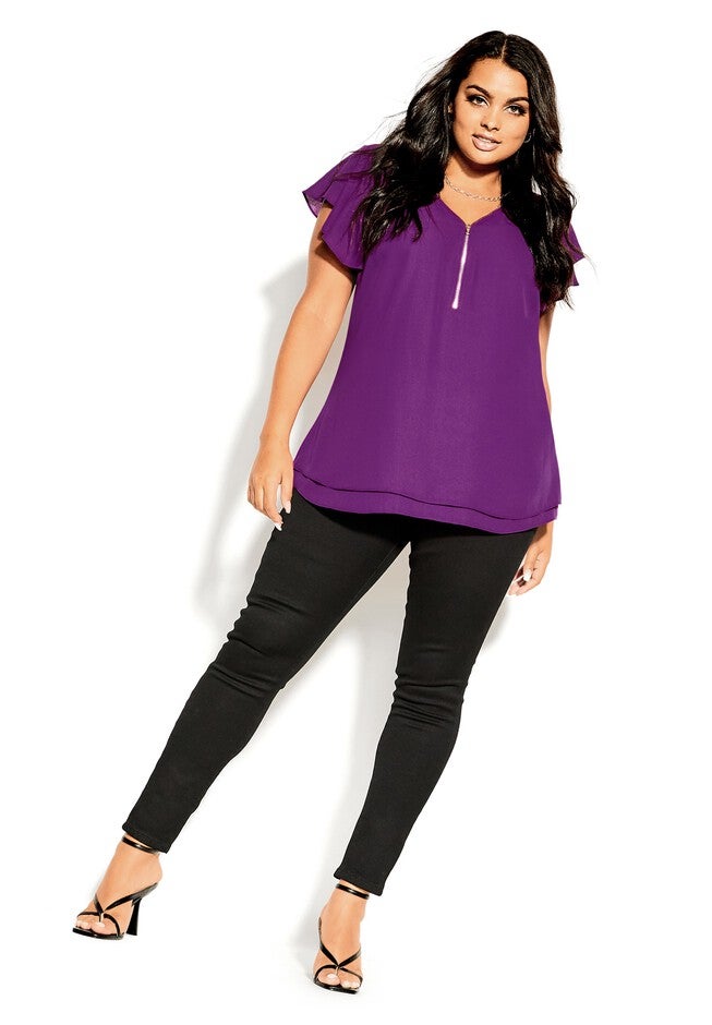 Zip Fling Top - purple, PURPLE, hi-res image number 0