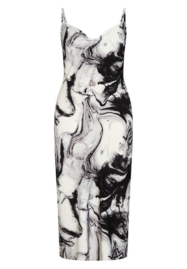Marble Swirl Dress - ivory, WHITE, alternate image number null