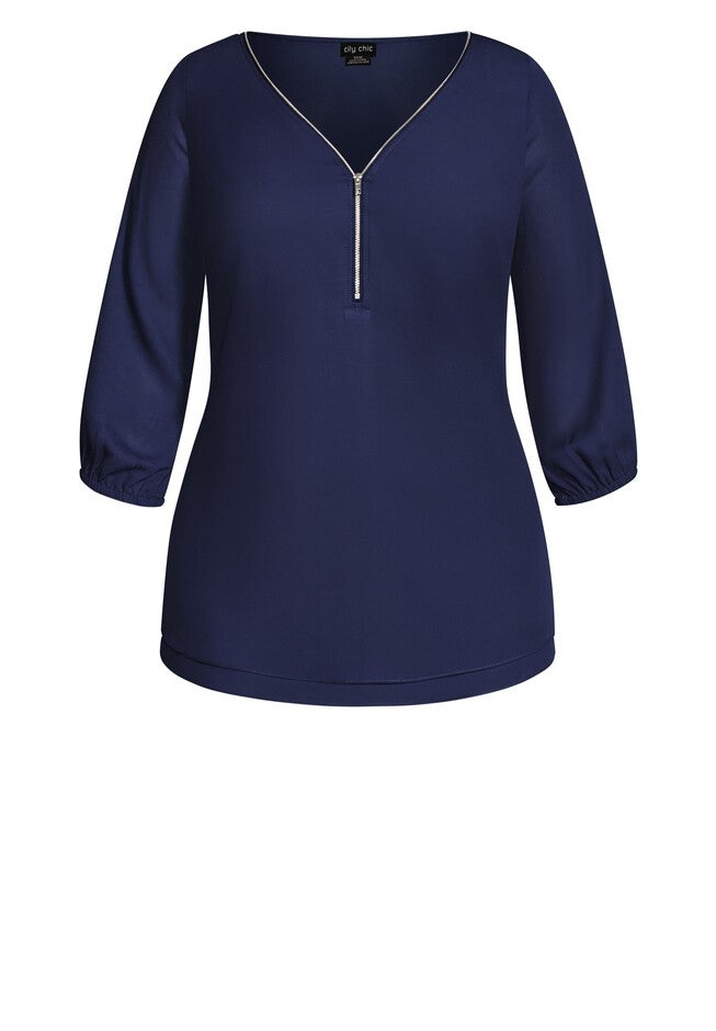 Sexy Fling Elbow Sleeve Top - navy, BLUE, alternate image number null