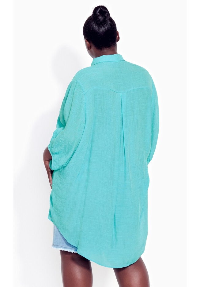 Renata Longline Shirt, TURQUOISE, on-hover image number null