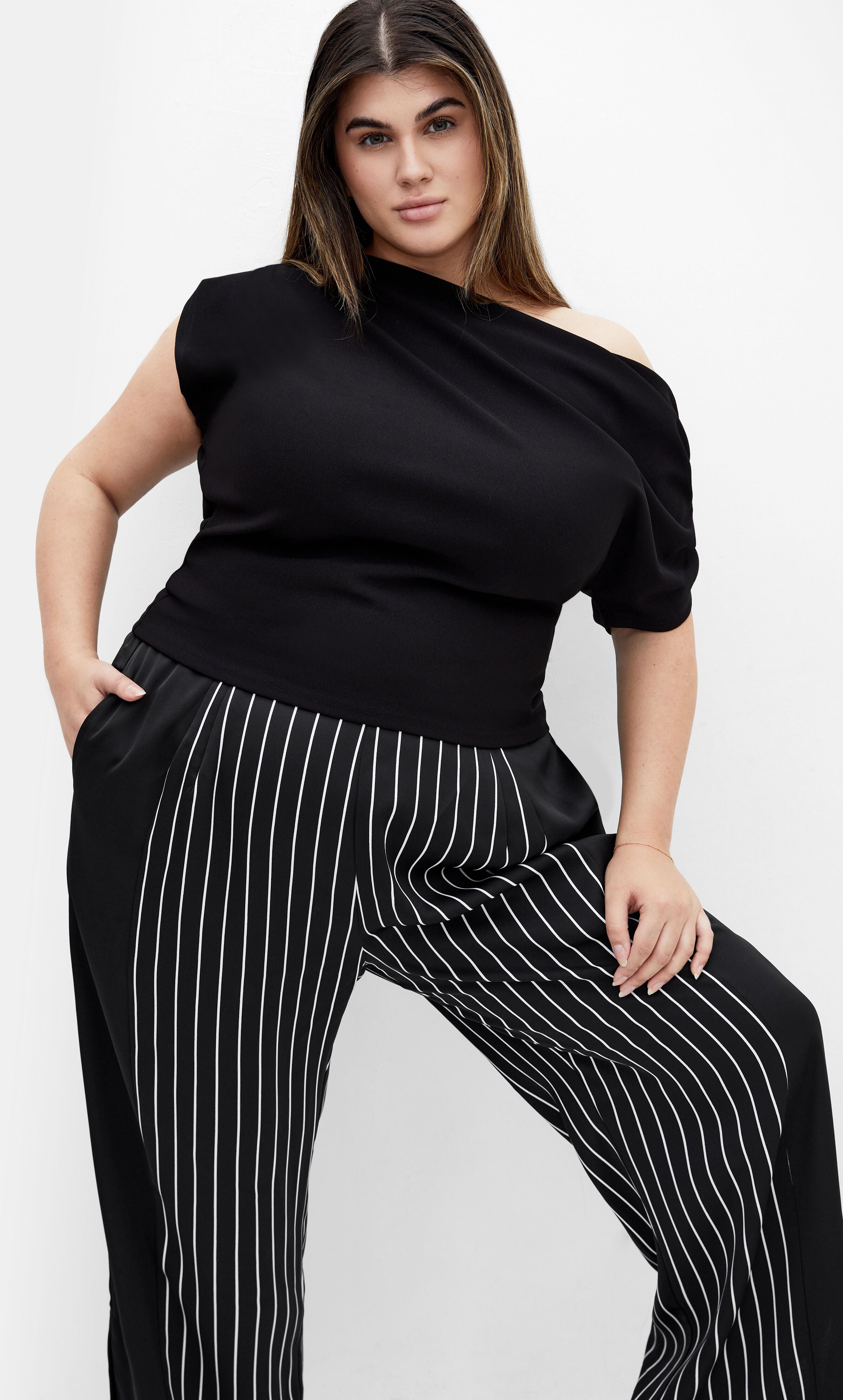 Enya Border Pant - black, BLACK, alternate image number 2