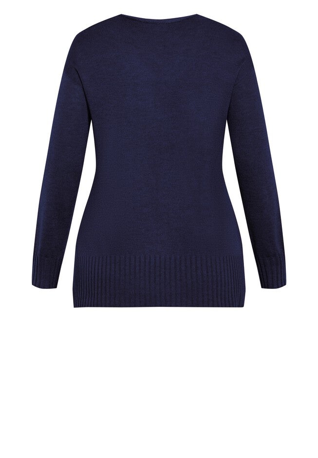 Clare V Neck Sweater, INDIGO, alternate image number null