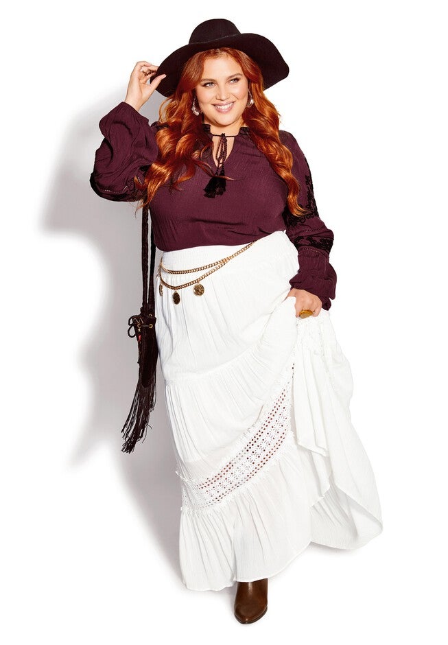 Spirit Embroidered Top - wine, RED, on-hover image number null