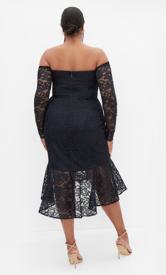 Athena Lace Dress - navy, NAVY, alternate image number 2