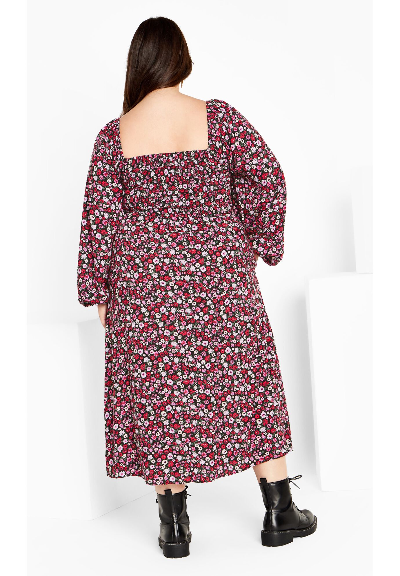 Jessie Print Dress - beet red, BLACK, alternate image number 2