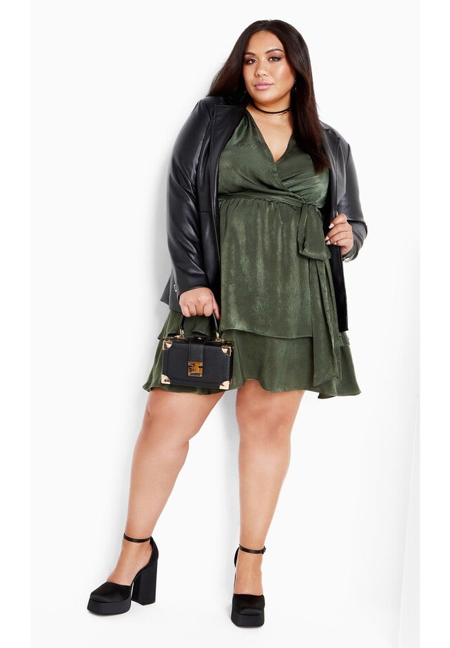 Twisted Ruffle Dress - military, GREEN, alternate image number 5
