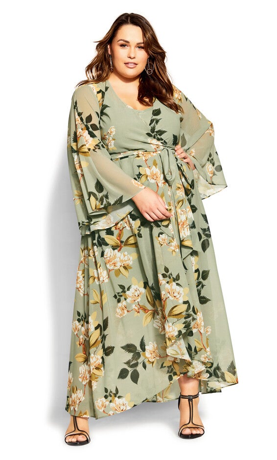 Fleetwood Print Maxi Dress - sage, GREEN, hi-res image number null