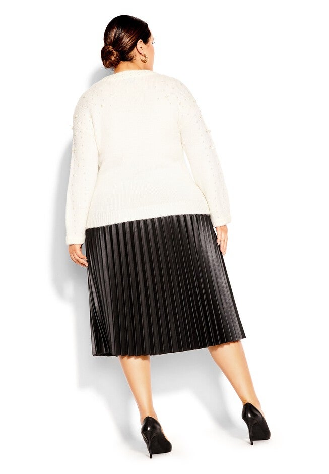 Pearl Sweater - pearl, WHITE, alternate image number 3