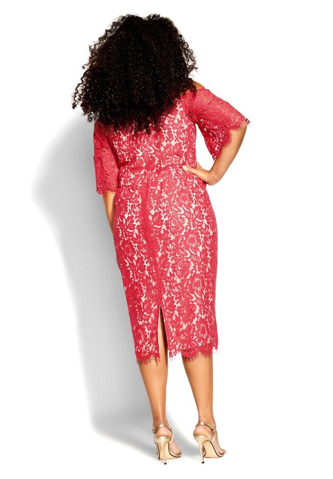 Lace Whisper Dress - raspberry, PINK, on-hover image number null