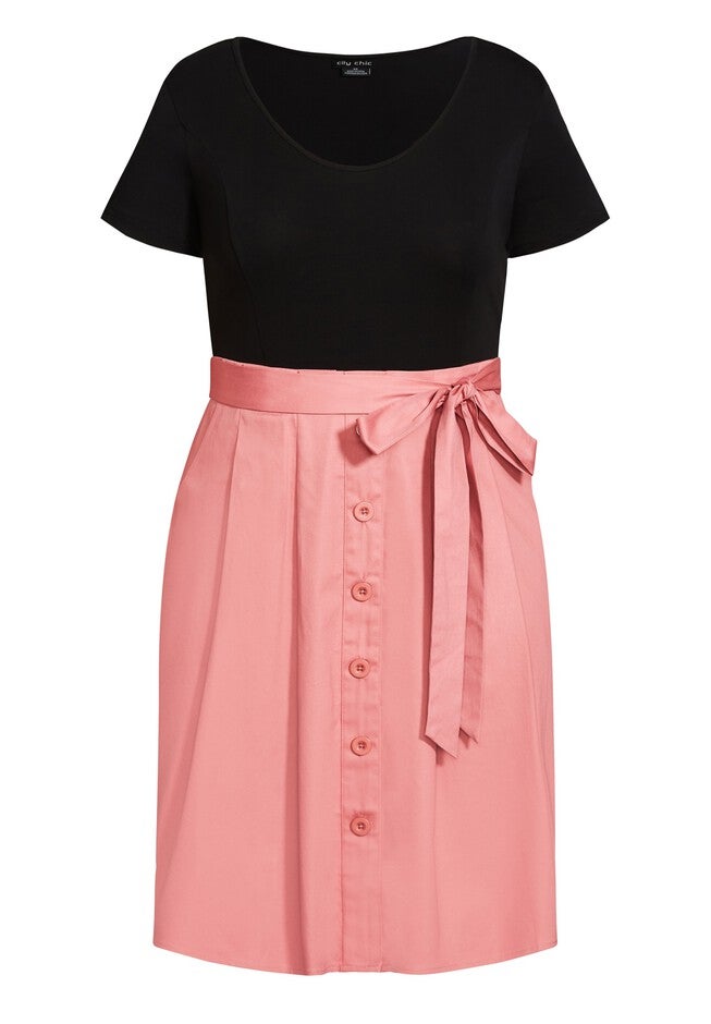 Uptown Short Sleeve Dress - pink, PINK, alternate image number null