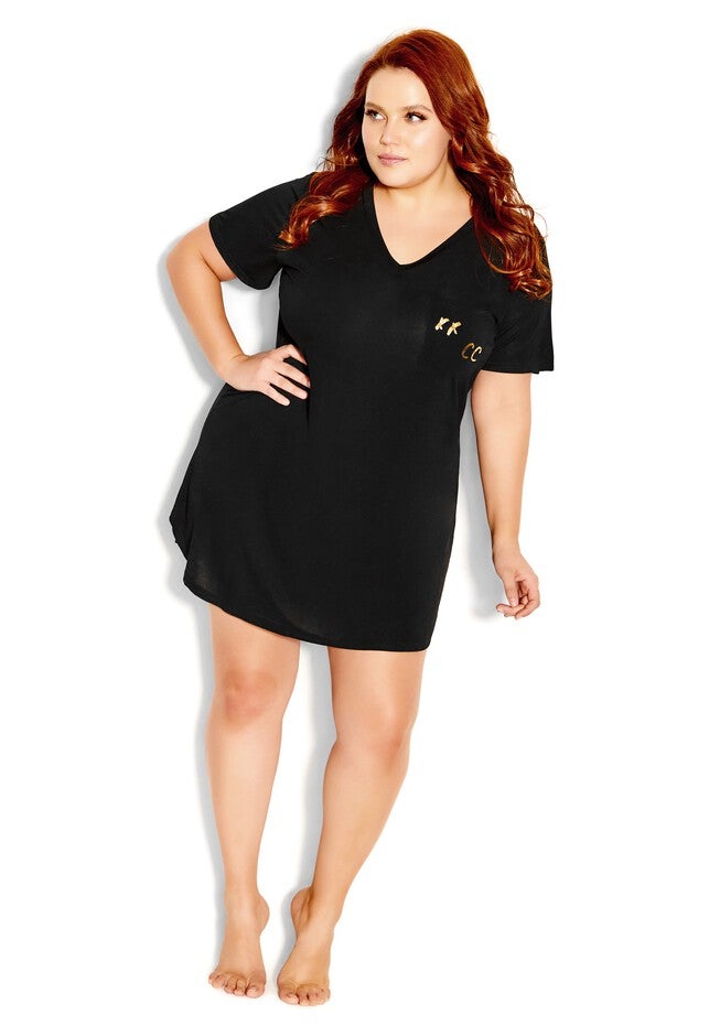 Nightie Tee - black, BLACK, hi-res image number null