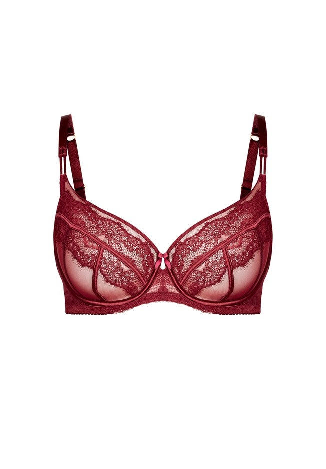 Cindy Demi Underwire Bra - merlot, PURPLE, alternate image number null